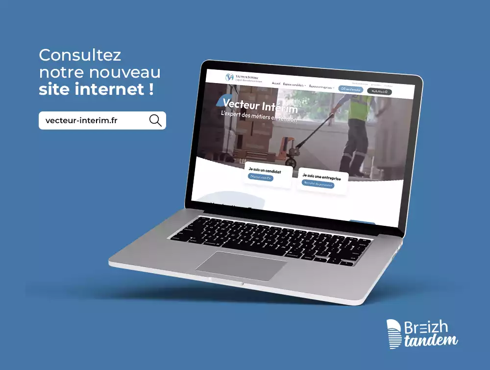 Nouveau site internet vecteur interim agence de communication et web breizh tandem
